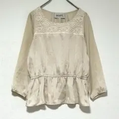 n0713【ロペ】カットソー チュニック レース 花柄 ドッキング素材のサムネイル