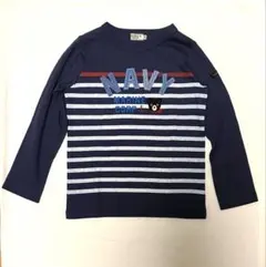 DOUBLE.B ストライプ 長袖カットソー くま ボーダー 刺繍 120cm