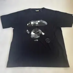 A BATHING APE カモフラ柄ロゴ Tシャツ ブラック XLのサムネイル