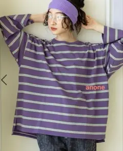 新品　ニコアンドniko and…　COLORマイスターロンTEE　パープル　L