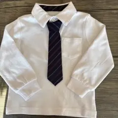 ホワイト ポロシャツ ネクタイ付き