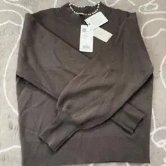 ブラウン 長袖ニットセーター クルーネック値下げしました！
