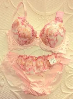 ブラジャーC70 M ピンク 花柄 レディース下着 セクシーランジェリー 可愛い