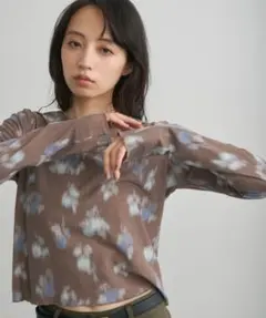 Kastane ニュアンスブルームトップス　ブラウン