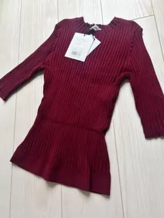 新品タグ付♡マイストラーダ　コンパクトニット　美シルエット　5分袖　赤　レッド