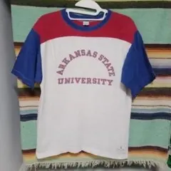 70s　チャンピオン　バータグ　フットボール　Tシャツ　トリコタグ　ランタグ