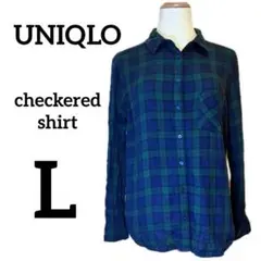 ユニクロ チェック ネルシャツ 長袖 ユニセックス チェック柄 L 春