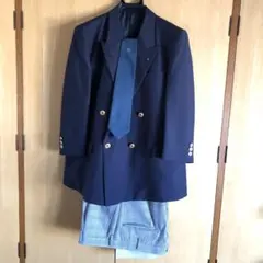 * ライオンズ　スーツ　上下　ジャケット　ネイビー　チェック　ビジネス