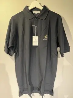 ダークグレー ポロシャツ 刺繍ロゴ付き