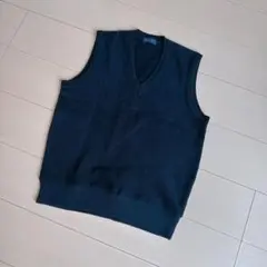 ネイビー Vネック ベスト　ノースリーブ M