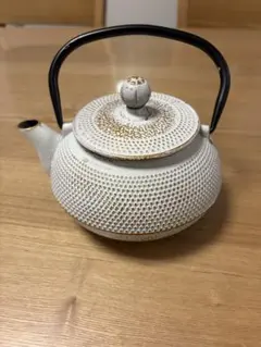 南部鉄器】カラーポット 急須 白 カモミール 鉄瓶 アンシャンテ 送料込