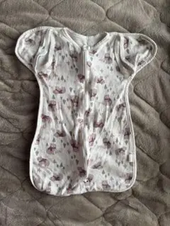 くま柄 ベビースワドル袖付き Sサイズ