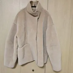 TODAYFULベージュ フリースStandcollarBoaJacket