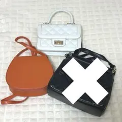 2点セット ショルダーバッグ ホワイト オレンジ ブラック