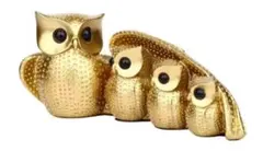 人気‼️縁起　幸福のゴールド　福ろう　置物　インテリア　可愛い　家族　フクロウ