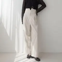 【CAFUL】Vcut high waist wide pants ワイドパンツ