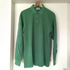 80s フレンチビンテージ グリーン ラコステポロシャツ 長袖 フランス製