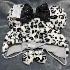 ディズニー ミニー ファンキャップ ヒョウ柄 レオパード柄 ホワイト