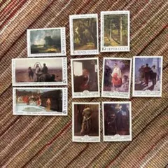 海外切手：1942年〜1986年発行〈ソビエト〉絵画切手10種