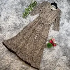 ✨Rirandture ✨サイズ2(M) 花柄ロングワンピース 上品ベージュ