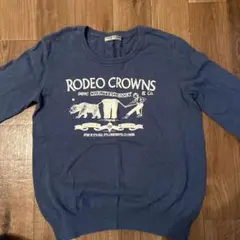 RODEO CROWNS 青 プリントセーター　Mサイズ