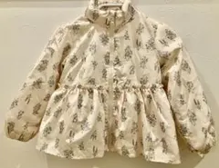 美品！裏地付き花柄フリル付きジャケット 120cm