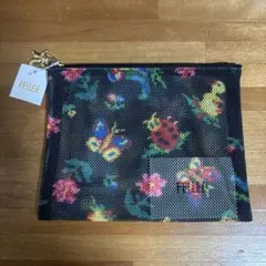 【新品未使用】フェイラー　ハイジ　メッシュ　転写プリント　ポーチ　黒　Mサイズ