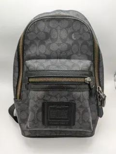 コーチ COACH シグネチャー アカデミーリュック PVC グレー ブラック