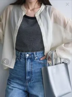 長袖　シアーシャツ