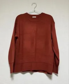 GU オーバーサイズクルーネックセーター　RED オレンジ　　 ③
