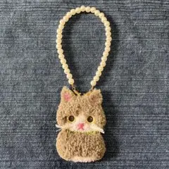 SALE‼️新作♥️パンチニードル⭐️猫型チャーム パールビーズ付き