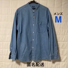 ユニクロ UNIQLO デニムオーバーサイズスタンドカラーシャツ デニムシャツM