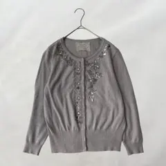 カーディガン ビーズ刺繍入り ビーズ 華やか 羽織り トップス 春 M