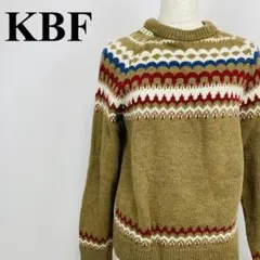 KBF ニット ノルディック柄 ブラウン Oneサイズ 1507-Bのサムネイル