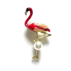 フラミンゴのブローチ