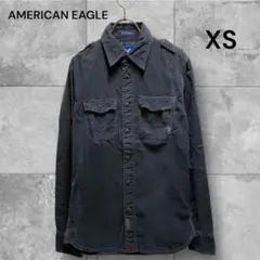 新品・未使用⭐️アメリカンイーグル　シャツ　ダメージ加工　グレー　XS