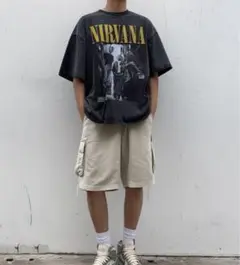 NIRVANA バンドTシャツ ヴィンテージ加工　フェードブラック　ニルヴァーナ