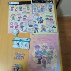 おそ松さん　セリア　ステッカー&クリアファイル&ポーチ&スタンドフィギュア