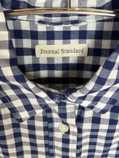 JOURNAL STANDARD ブルー ギンガムリネンMIXチェック シャツ
