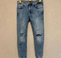 ZARA MAN ザラマン クラッシュ ダメージデニム 裾ZIP仕様 EUR40