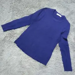 b1070 CHARMDUET【F】 リブ編み 長袖ニット 青