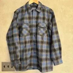 50sペンドルトン ボードシャツ シャドーチェック 青黒 オンブレ - メルカリ