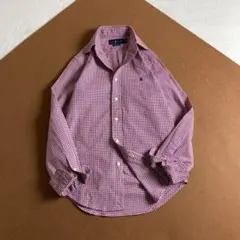 美品✨現行　ラルフローレン　ギンガムチェック　BD　ポニー刺繍　シャツ　洗える