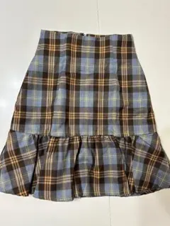 リランドチュール 切り替え Aライン チェックスカート size0 ar0154