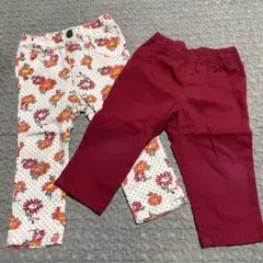 花柄と赤のパンツ2点セット