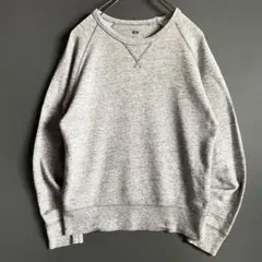 UNIQLO スウェットシャツ　杢グレー　S 男女兼用　古着　クルーネック　美品