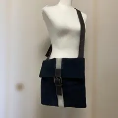 LOEWE ロエベ ショルダーバッグ ネイビー キャンバス 訳あり 男女兼用 