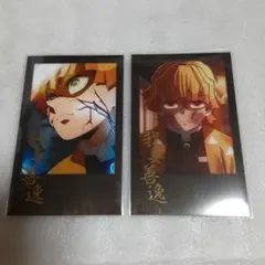 鬼滅の刃　ダイニング　お楽しみくじ　箔押しチェキ風ブロマイド2枚セット　善逸