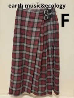 チェック柄フレアスカート earth music&ecology