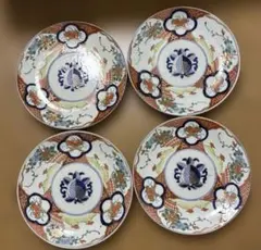 古伊万里風 色絵 大皿 24cm 4枚セット 和食器 金彩 染付 花鳥文 盛皿のサムネイル